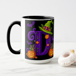 Taza Brujería Halloween inicial "D" Mug