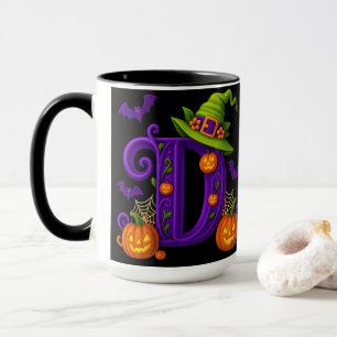 Taza Brujería Halloween inicial "D" Mug