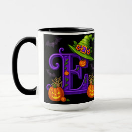 Taza Brujería Halloween inicial "E" Mug