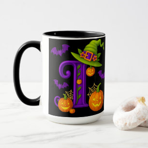 Taza Brujería Halloween Inicial "I" Mug