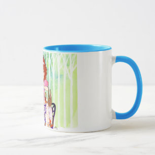 Taza Brunch de los conejos de Pascua con la niña