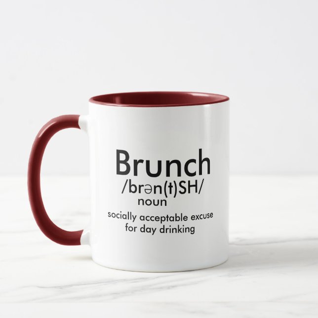 Taza Brunch Significa Excusa Para Tomar El Día Funny Co (Izquierda)