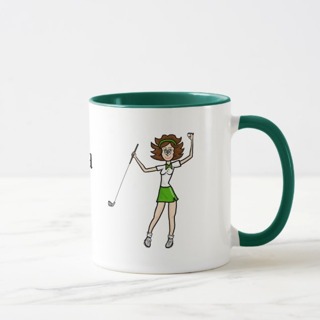 Taza Brunette Female Golfer Mug (Derecha)