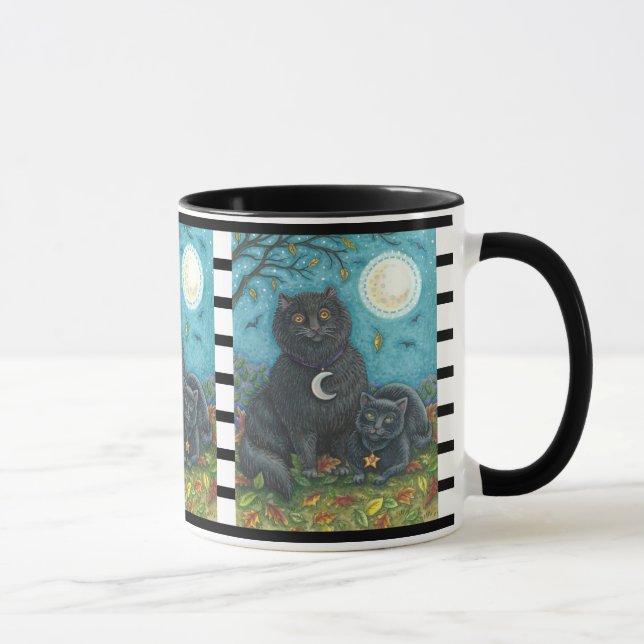 TAZA BUBO Y PYEWACKET, GATO NEGRO HALLOWEB COMBO MUG (Derecha)