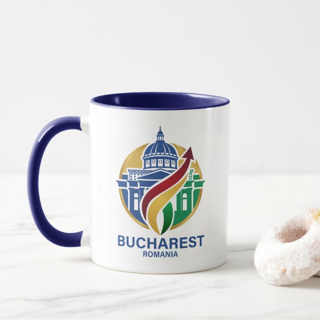 Taza Bucarest Rumania Europa del Este (Con donut)