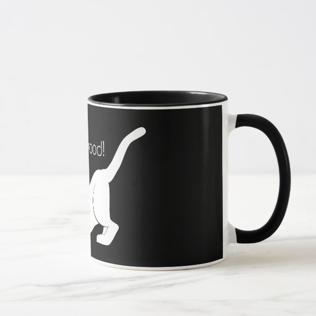 Taza Buen estiramiento felino blanco y negro lindo del (Derecha)