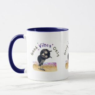Taza Buenas vibraciones sólo con búho curioso
