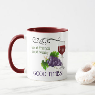 Taza Buenos amigos, buen vino