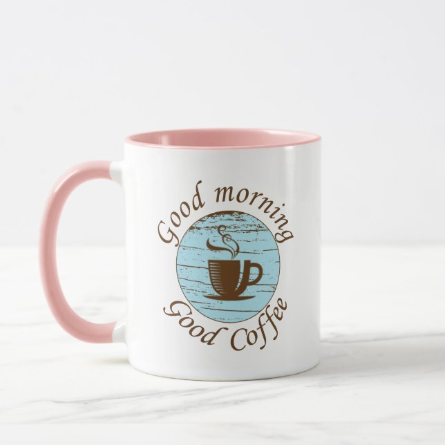 Taza Buenos días citas divertidas de bebedores de café (Izquierda)
