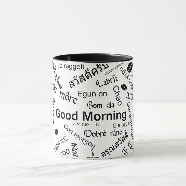 Taza Buenos días en todos los idiomas del mundo (Centro)