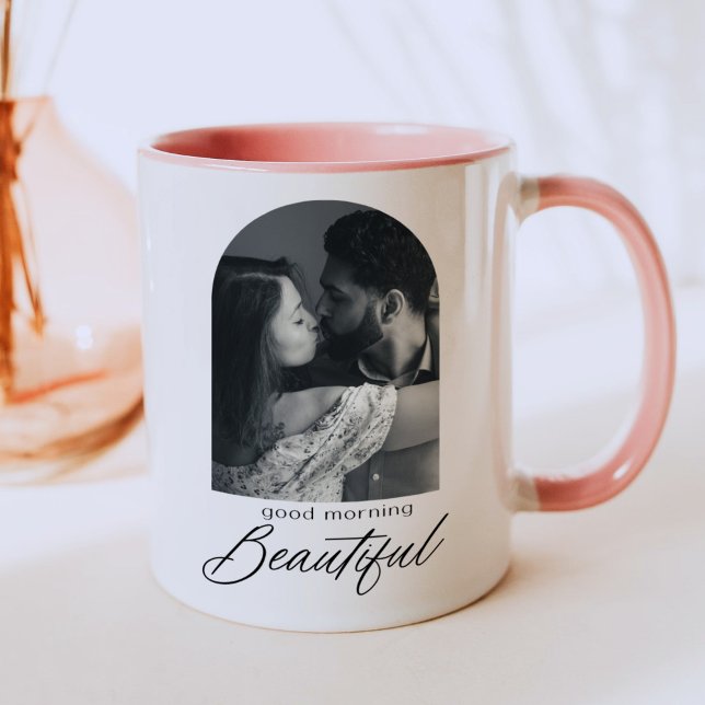 Taza Buenos días hermosa mujer Personalizado nota (Subido por el creador)
