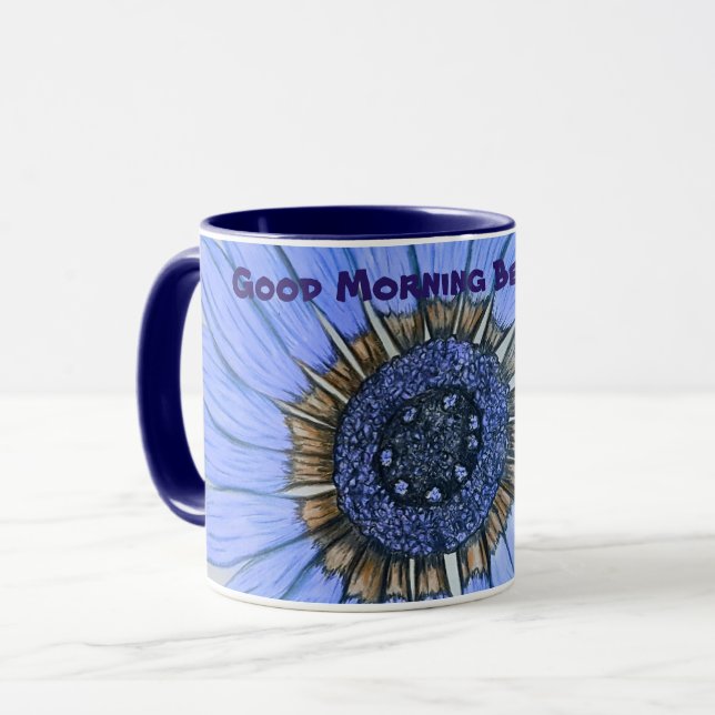 Taza Buenos Días Hermoso!! Café de flores Mug (Anverso izquierdo)
