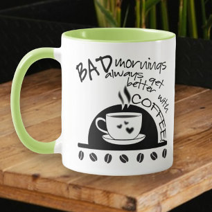 Taza Buenos días inspiradores con café negro