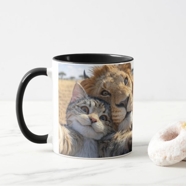Taza Buenos días león (Con donut)