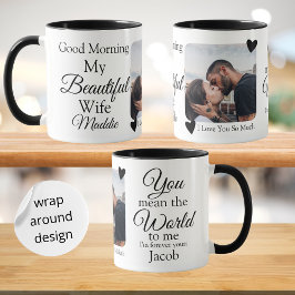 Taza Buenos días, mi bella esposa, te amo. Foto