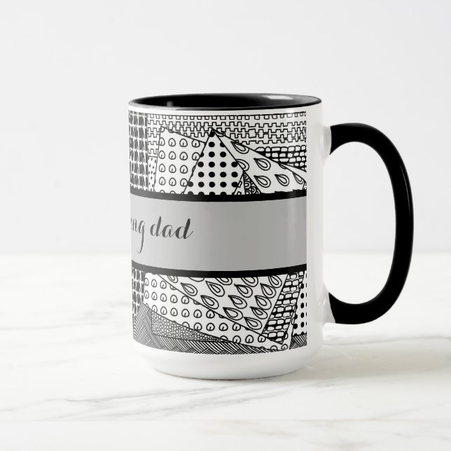 Taza Buenos días papá Black Gray Ringer 15oz (Derecha)