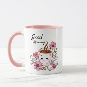 Taza Buenos días personalizados lindo café kawaii