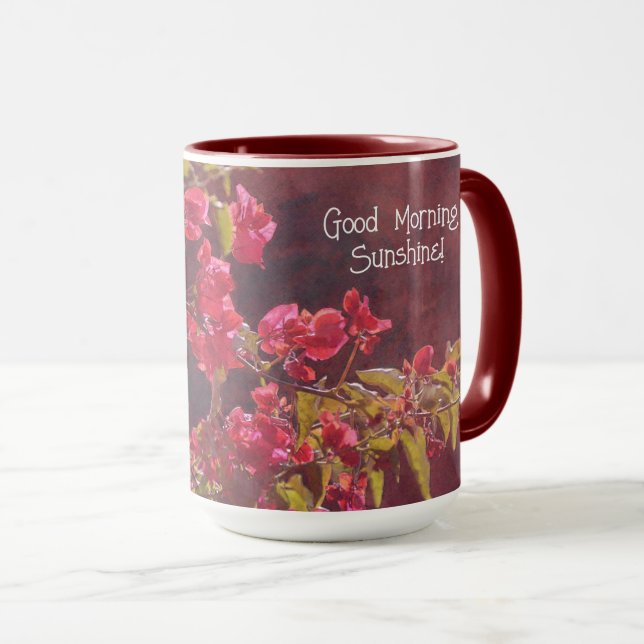 Taza Buenos días Sunshine Red Flower Mug Cup (Anverso derecho)
