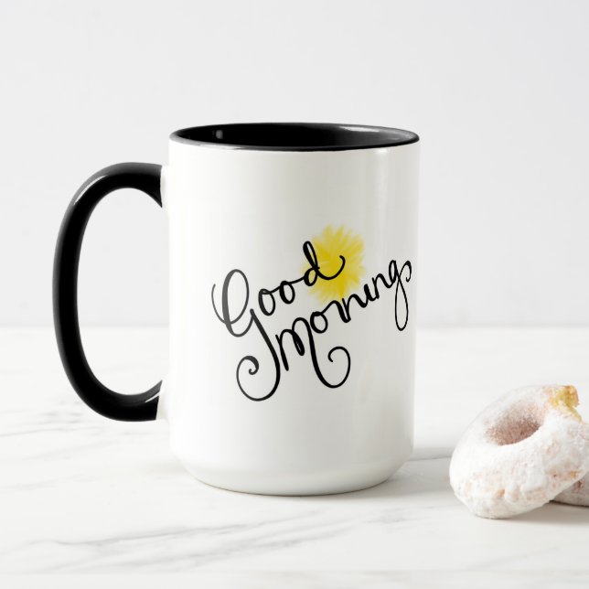 Taza Buenos días, vamos 15 oz Mug (Con donut)