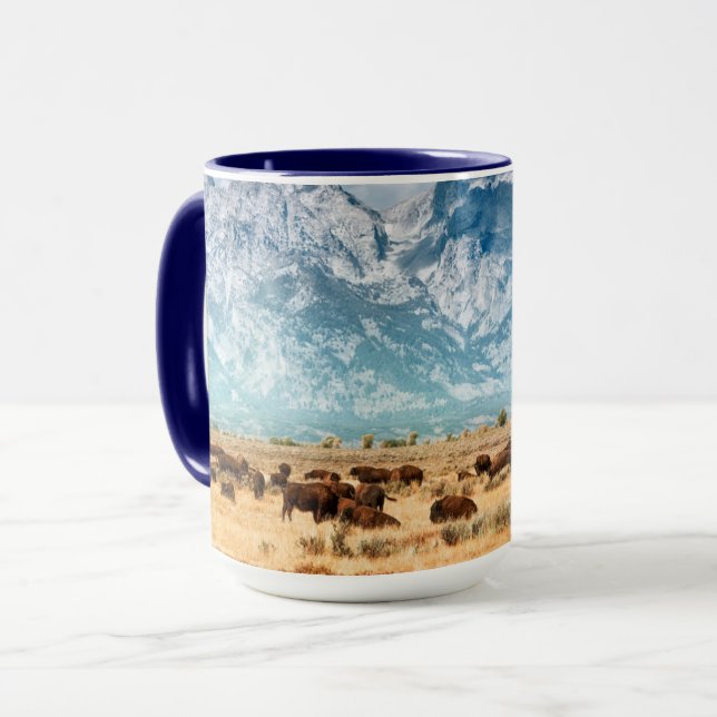 Taza Búfalo bajo las montañas del Gran Tetón (Anverso izquierdo)