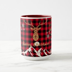 Taza Búfalo rojo rubio Navidades de renos mug