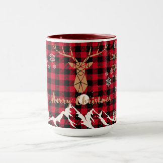 Taza Búfalo rojo rubio Navidades de renos mug