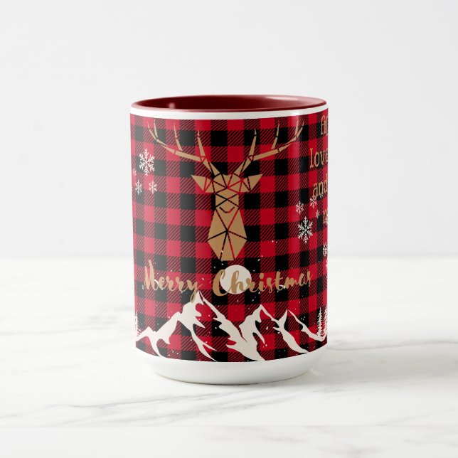 Taza Búfalo rojo rubio Navidades de renos mug (Centro)