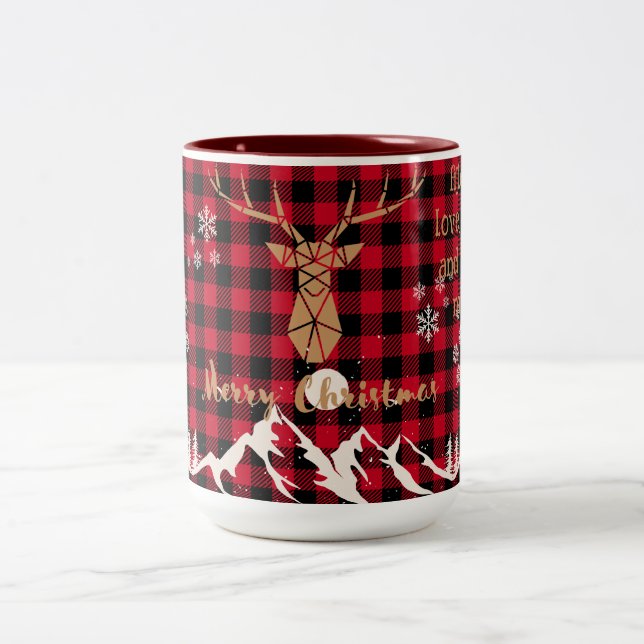Taza Búfalo rojo rubio Navidades de renos mug (Centro)