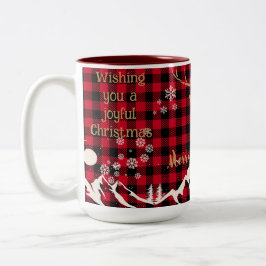 Taza Búfalo rojo rubio Navidades de renos mug