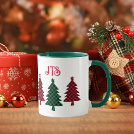 Taza Búfalo ruso colocado en Monograma negro verde rojo