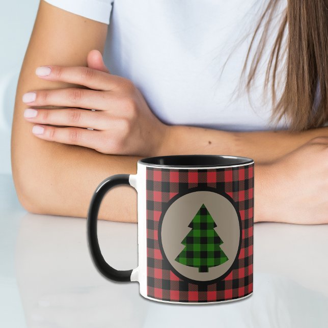 Taza Búfalo verde rojo plantado árbol de Navidad (Subido por el creador)