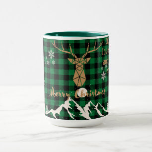 Taza Búfalo verde ruso Navidades de renos mug