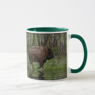Taza Búfalo y bosque en funcionamiento, diseño de Bison