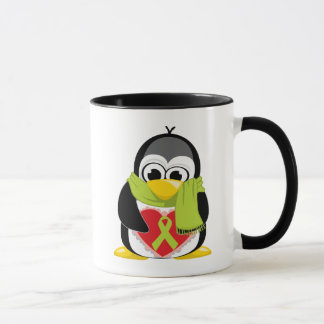Taza Bufanda del pingüino de la cinta de la verde lima