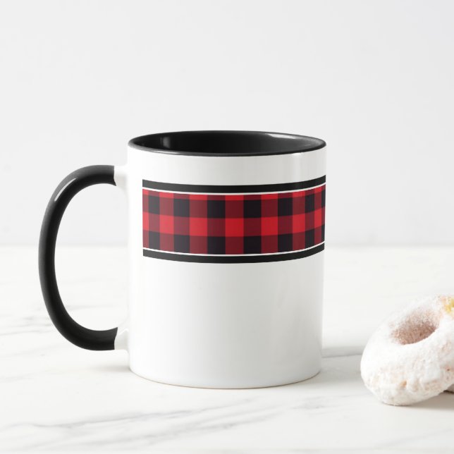 Taza Buffalo Plaid Coffee Mug (Con donut)