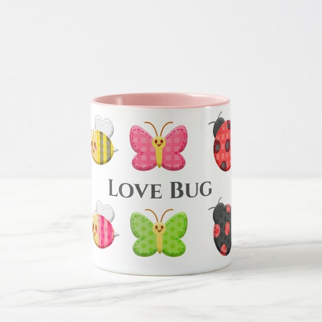 Taza Bug de amor rosado (Centro)