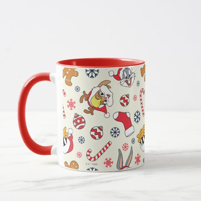 Taza BUGS BUNNY™, DAFFY DUCK™ y Patrón Navideño de Lola (Izquierda)