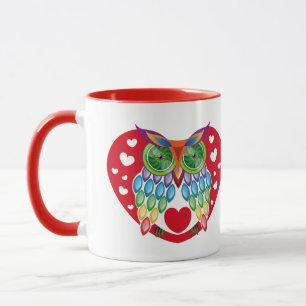 Taza Búho colorido, amor