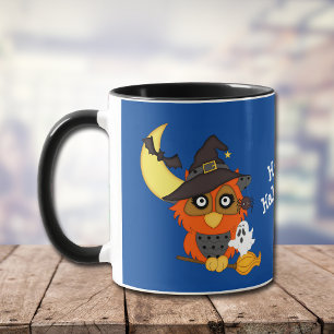 Taza Búho Cú Cute y Fantasma Halloween