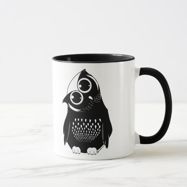 Taza Búho curioso lindo (Derecha)