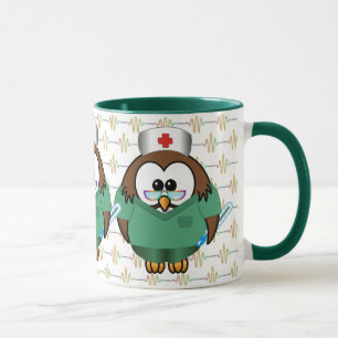 Taza búho de enfermera
