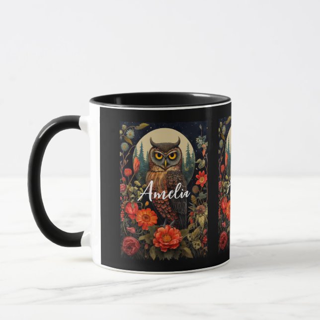 Taza Búho de noche con luna llena (Izquierda)