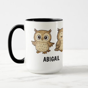 Taza Búho Dibujado a Mano Personalizado Lindo