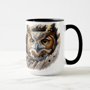 Taza Búho en un agujero de árbol