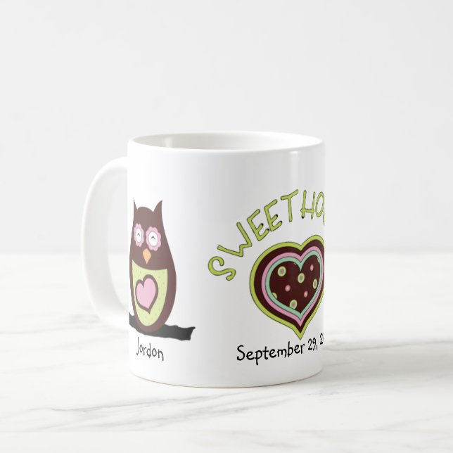 Taza Búho Pareja Aniversario Mug (Anverso izquierdo)