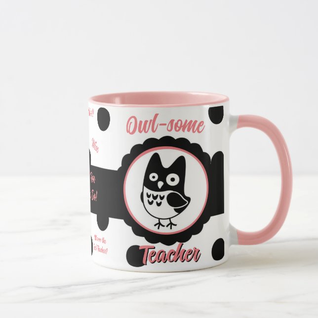 Taza Búho personalizado-algún profesor Mug (Derecha)