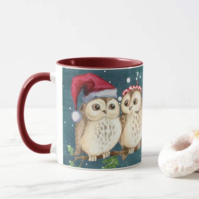 Taza Búho siempre te ama | El regalo de los Navidades d (Con donut)