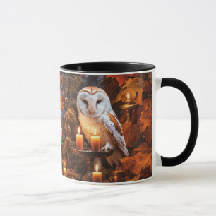Taza Búho y velas Fantasía mística Mágica