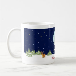 Taza Búhos con los gorras de Santa y bufandas de