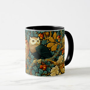Taza Búhos sabios y hiedra pintura al estilo de William